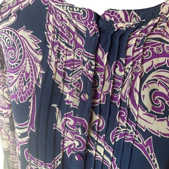 Lucky Branad Long Sleeve Paisley Print Blouse Size S - Picture 4 of 12